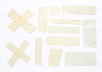 Wall Mural - close up of adhesive tape wrinkle set on white background