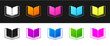 © Kostiantyn - Set Open book icon isolated on black and white background. Vector