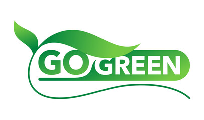 Sticker - Go green motivational slogan - eco message