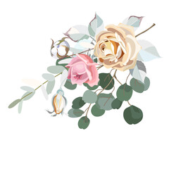 Wall Mural - Bouquet with roses