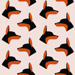 Cartoon happy doberman - simple trendy pattern with profile of hound. Flat vector illustration for prints, clothing, packaging and postcards. 