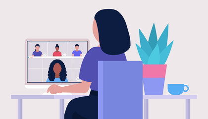 Canvas Print - conference video call