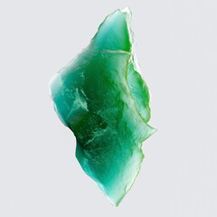 Wall Mural - malachite green gemstone, colorful abstract shape design element piece of rock isolated on white 3d 