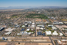 Aerial View From East To West Of Downtown Chandler, AZ