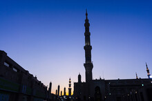 Dark Shadow Images Of Masjid Al Nabawi At An Evening Time