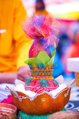 Poster - Indian traditional wedding ceremony : Decorative coper kalash