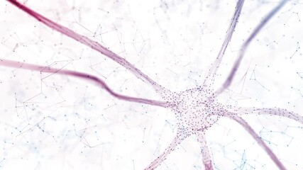 Wall Mural - modern colourful neuron cell motion isolated on white.