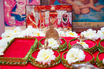 Wall Mural - goddess sculpture at indian wedding ceremony in hinduism