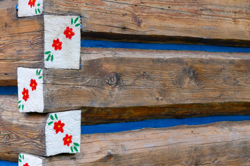 Wall Mural - Old wooden houses in village Osturna, Spiska magura region, Slovakia