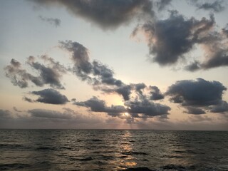 sea, sunset, beach, water, sky, ocean, landscape, clouds, coast, sun, rocks, nature, sunrise, blue, waves, seascape, rock, shore, evening, summer, cloud, horizon, coastline, stones, dawn