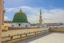 The Green Dome Is A  Built Above The Tomb Of The Islamic Prophet Muhammad And Early Muslim Caliphs