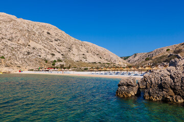 View of the Oprna bay in the Krk island, Croatia