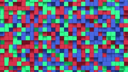 Wall Mural - multicolored small box cube random geometric background. abstract square pixel mosaic illustration. 