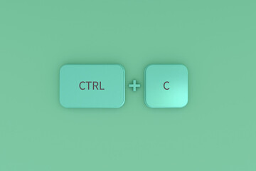 copy paste Button Icon 3d illustration.