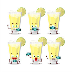 Poster - Photographer profession emoticon with lemonade cartoon character