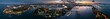 Aerial panoramic dusk view of Gladstone town and port in Queensland Australia