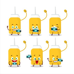 Wall Mural - Photographer profession emoticon with sauce cartoon character