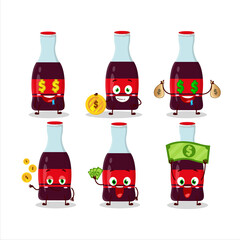 Wall Mural - Soda bottle cartoon character with cute emoticon bring money