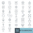 © ady sanjaya - Business teamwork, team building, work group and human resources minimal thin line, glyph solid, filled color web icon set. icons collection. Simple vector illustration.
