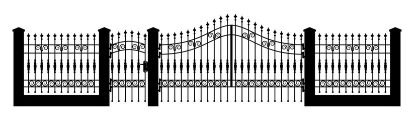 Wrought iron fence, vector illustration design