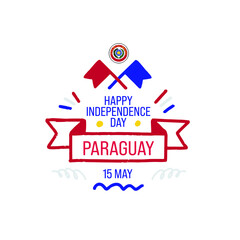 Wall Mural - May 15, Independence Day of Paraguay. Independence day of Paraguay vector illustration. Suitable for greeting card, poster and banner