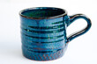 Blue handmade pottery mug