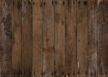 OId Wood Background. Weathered Rustic Wood Texture From Aged Planks With Rusty Nails.