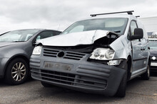 Badly Damaged Van Right Off In Commercial Vehicle Recycling Or Insurance Pound