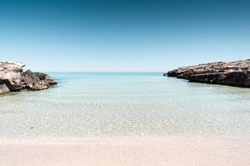 Beautiful beach in Monopoli - Metropolitan City of Bari and region of Apulia (Puglia)..