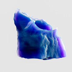 Wall Mural - futuristic abstract element, blue textured gemstone gradient fantastic 3d material rendering