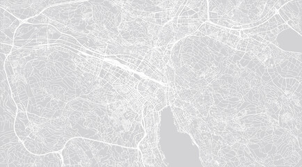 Urban vector city map of Zurich , Switzerland, Europe