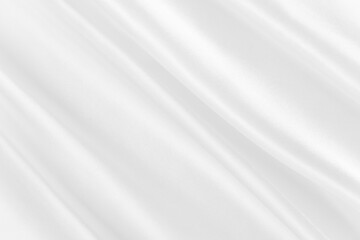 Abstract white silk fabric texture background. Cloth soft wave. Creases of satin