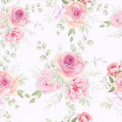  Elegant floral seamless pattern with soft flower decoration