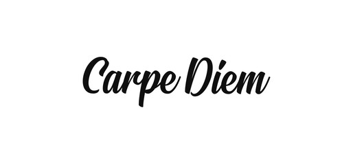 Wall Mural - Carpe Diem lettering text, hand drawn typographic style phrase. Motivational quote handwritten design.