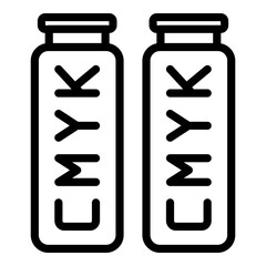 Wall Mural - Cmyk bottles icon. Outline Cmyk bottles vector icon for web design isolated on white background