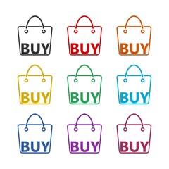 Sticker -  Buy concept isolated on white background color set