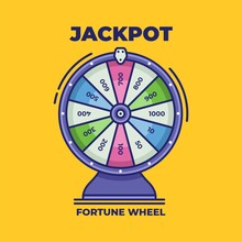 Spinning Fortune Wheel. Lucky Roulette Vector Illustration. Colorful Wheel Of Fortune