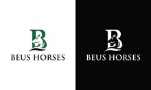 B Letter Horse Professional Logo Design Vector