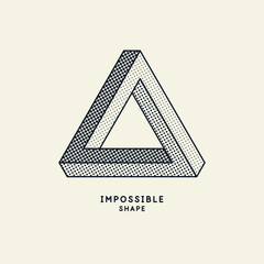 Impossible geometric shape. The Penrose triangle. Isolated 3d shape. A graphic element for your design.