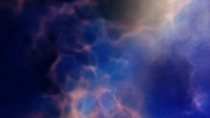 nebula gas cloud in deep outer space, colorful space background with stars, 3d render