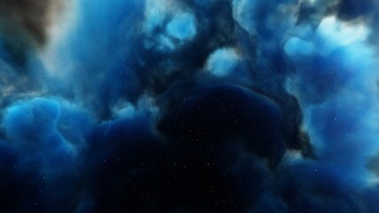 nebula gas cloud in deep outer space, colorful space background with stars, 3d render