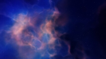 nebula gas cloud in deep outer space, colorful space background with stars, 3d render