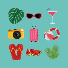 Sticker - tropical summer vacation