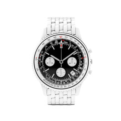 Poster - Luxury Classic Analog Men's White Wrist Watch in Clay Style. 3d Rendering