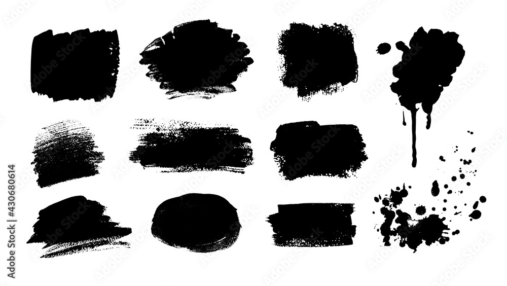 Collection of grunge vector hand drawn elements - obrazy, fototapety, plakaty 