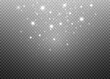 © exvanesko - Dust white. White sparks and golden stars shine with special light. Vector sparkles on a transparent background.