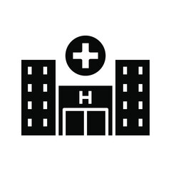 Canvas Print - Hospital Thin Line Icon color editable