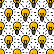 © chernous - light bulb seamless doodle pattern, vector color illustration