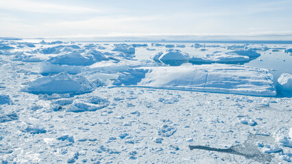 climate change. iceberg afrom glacier in arctic nature landscape on greenland. icebergs in ilulissat