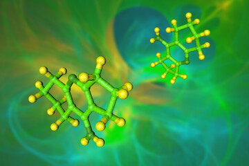 molecular model of ipidacrine or amiridine, a reversible acetylcholinesterase inhibitor used in memo